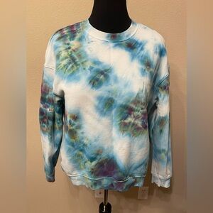Handmade Tie-Dye Ice Dye Crew Neck Goodthreads Sweatshirt for Women Size L Space